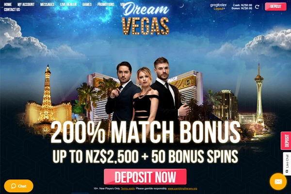 Dream Vegas Casino homepage