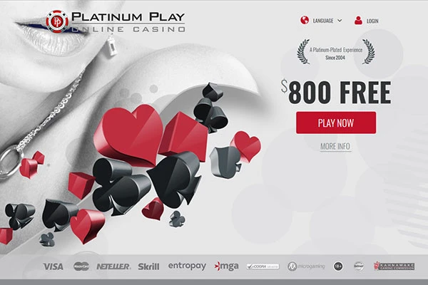 Platinum Play NZ home page