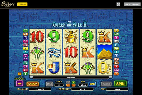 Grand Ivy Queen of the Nile 2 pokie