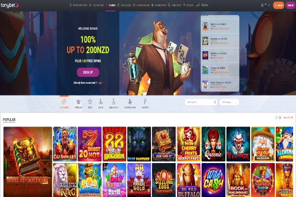 tonybet casino homepage